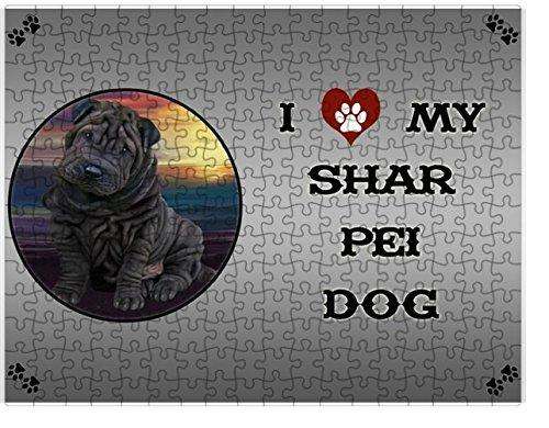 I love My Shar Pei Dog Puzzle with Photo Tin D233