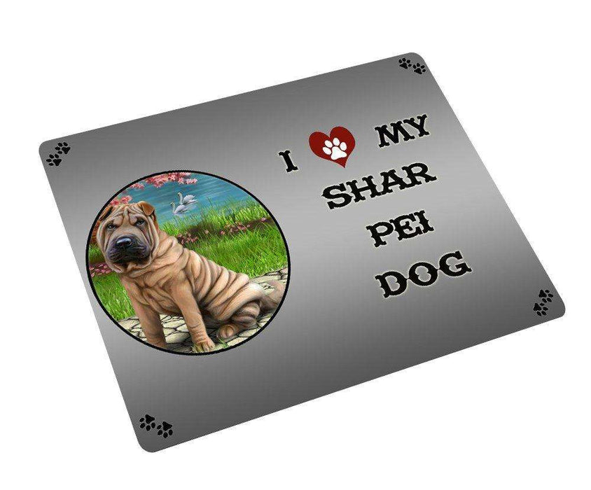I love My Shar Pei Dog Tempered Cutting Board CB100