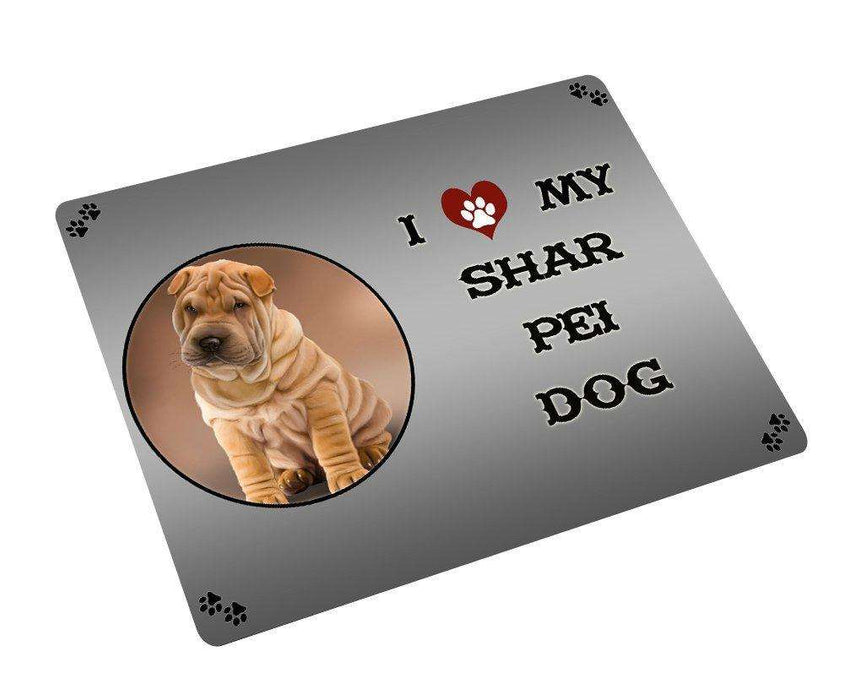 I love My Shar Pei Dog Tempered Cutting Board CB101 (Small)