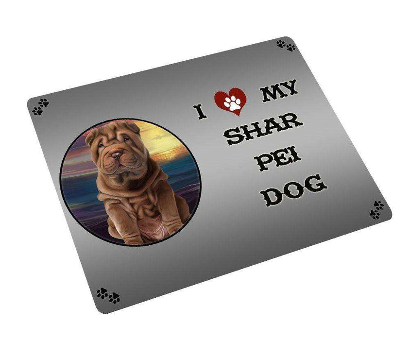 I love My Shar Pei Dog Tempered Cutting Board CB102 (Small)