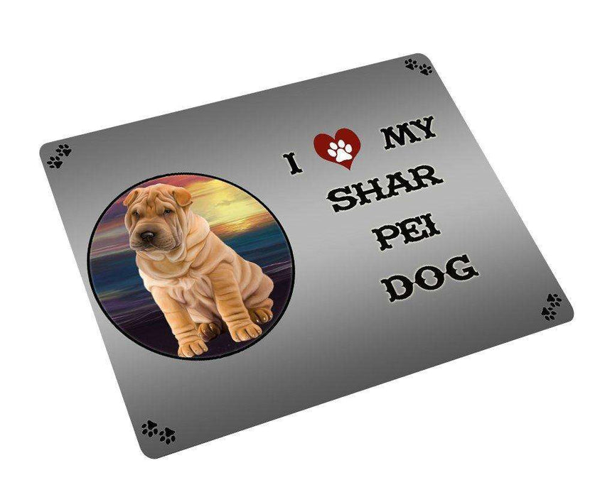 I love My Shar Pei Dog Tempered Cutting Board CB103 (Small)