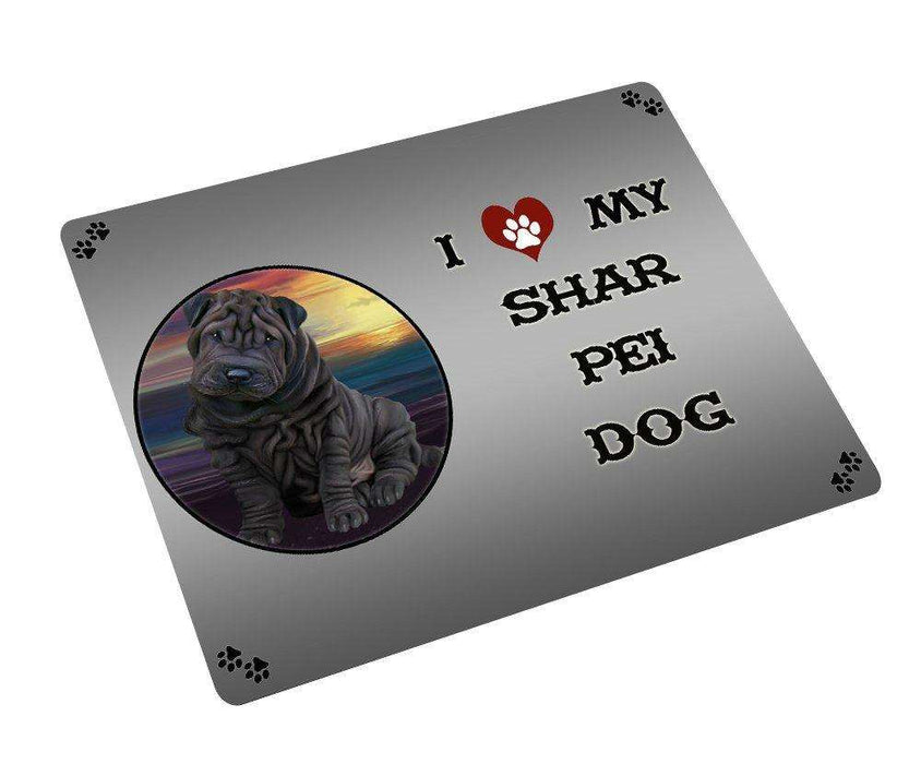 I love My Shar Pei Dog Tempered Cutting Board CB104 (Small)