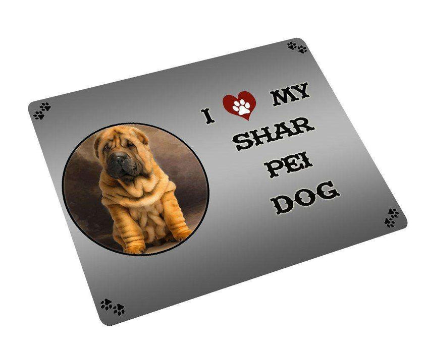I love My Shar Pei Dog Tempered Cutting Board