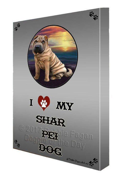 I love My Shar Pei Dog Wall Art Canvas CV130