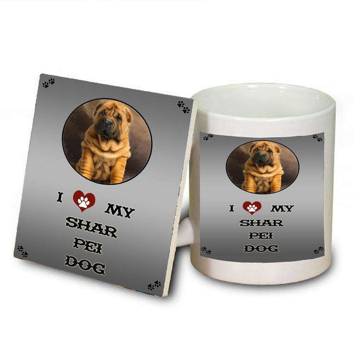 I love My Shar Pei Puppy Dog Mug and Coaster Set