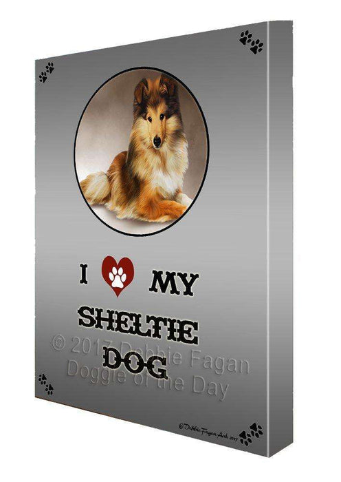 I love My Sheltie Dog Canvas Wall Art