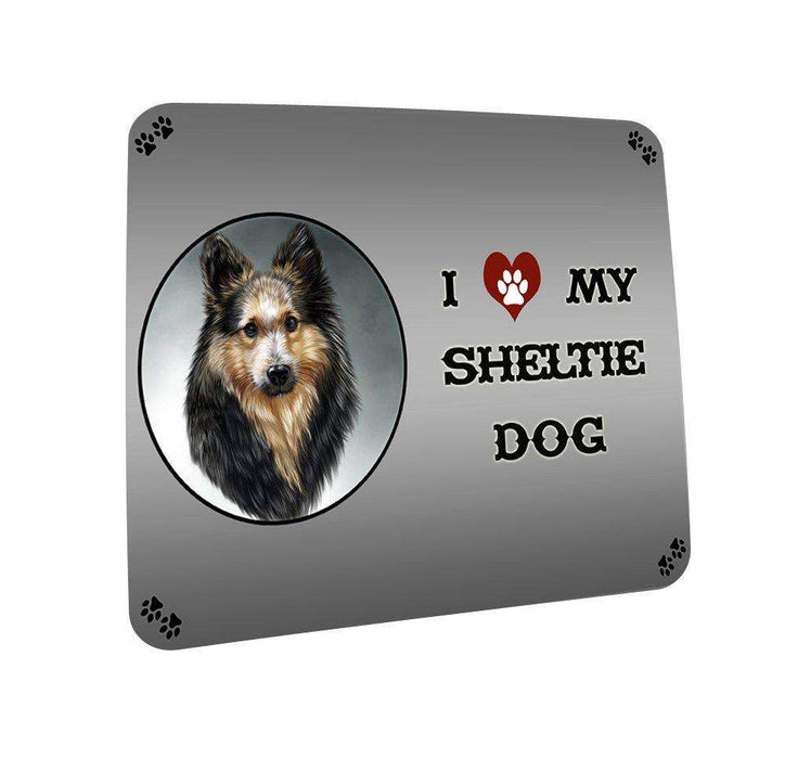 I love My Sheltie Dog Coasters Set of 4