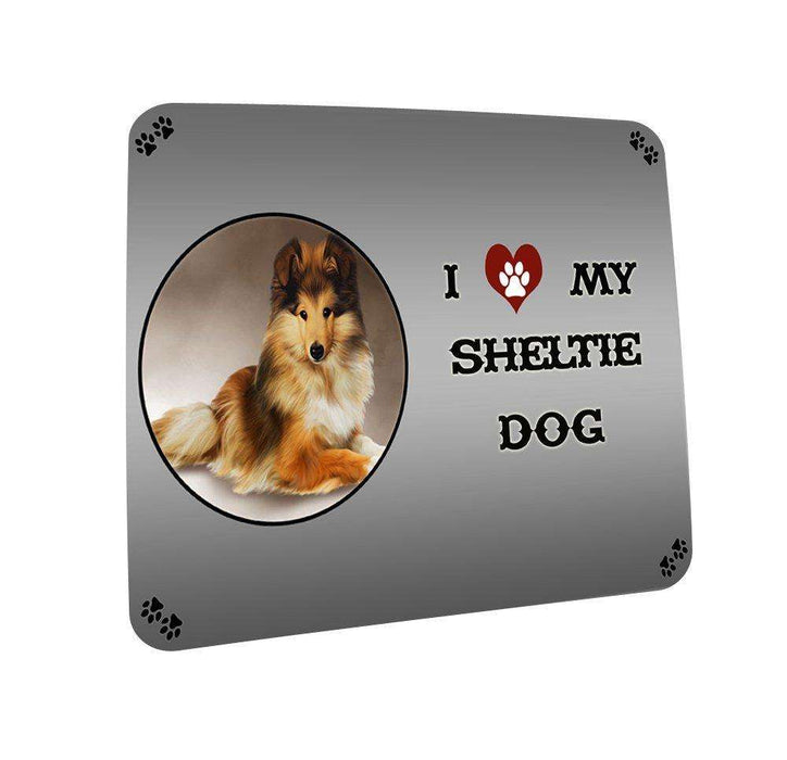 I love My Sheltie Dog Coasters Set of 4