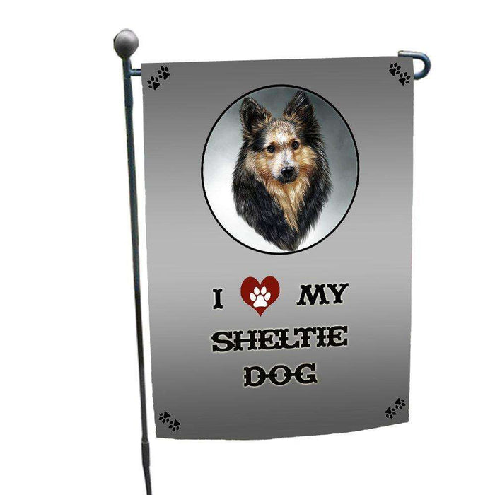 I love My Sheltie Dog Garden Flag