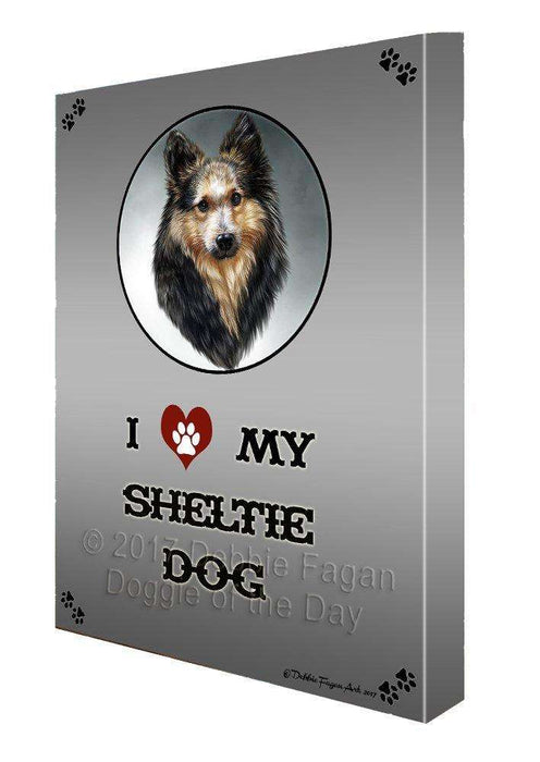 I love My Sheltie Dog Wall Art Canvas