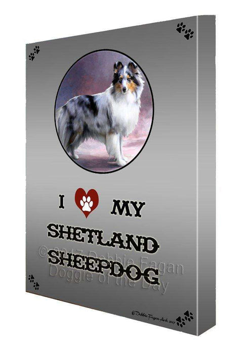 I love My Shetland Sheepdog Canvas Wall Art