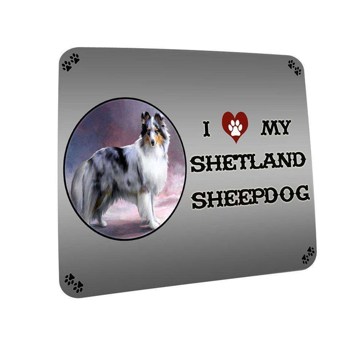 I love My Shetland Sheepdog Coasters Set of 4