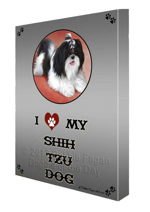 I love My Shih Tzu Dog Canvas Wall Art