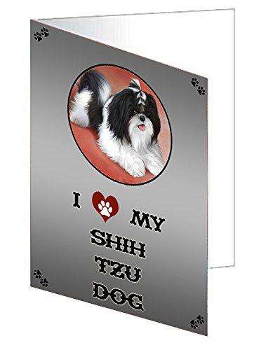I love My Shih Tzu Dog Handmade Artwork Assorted Pets Greeting Cards and Note Cards with Envelopes for All Occasions and Holiday Seasons