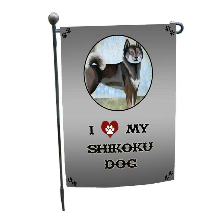 I Love My Shikoku Dog Garden Flag