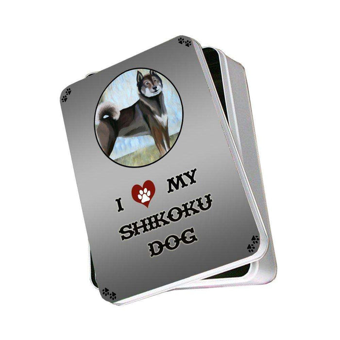 I Love My Shikoku Dog Photo Storage Tin