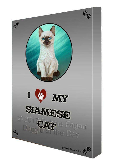 I love My Siamese Kitten Cat Canvas Wall Art