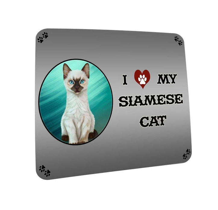 I love My Siamese Kitten Cat Coasters Set of 4