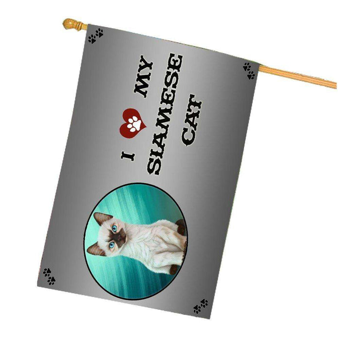 I love My Siamese Kitten Cat House Flag