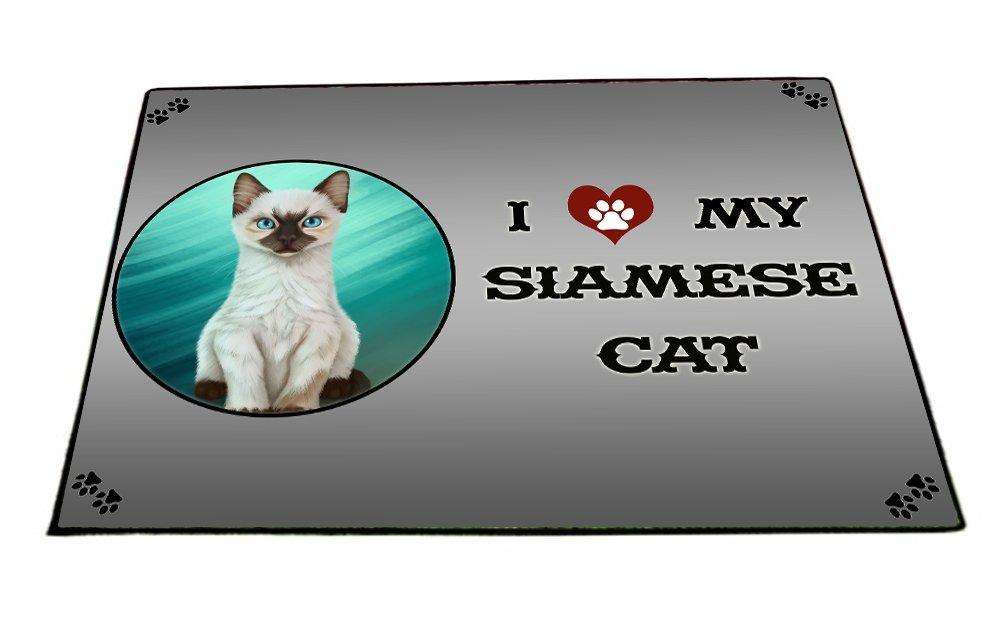 I love My Siamese Kitten Cat Indoor/Outdoor Floormat