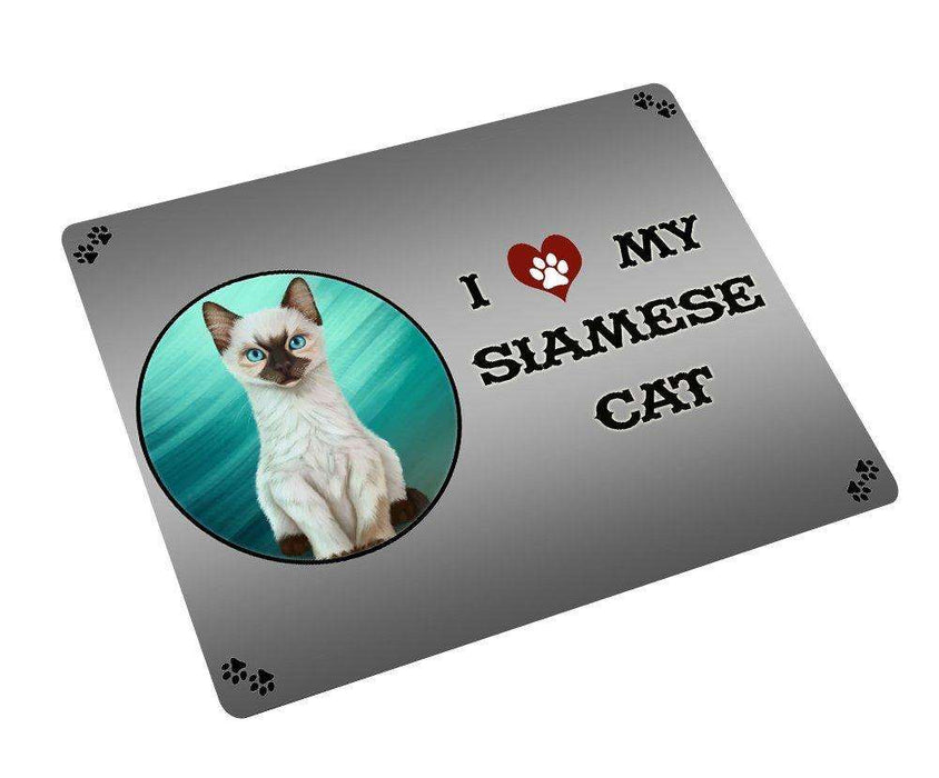 I love My Siamese Kitten Cat Tempered Cutting Board