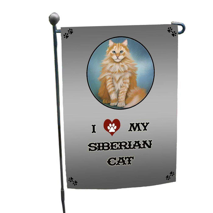 I love My Siberian Cat Garden Flag