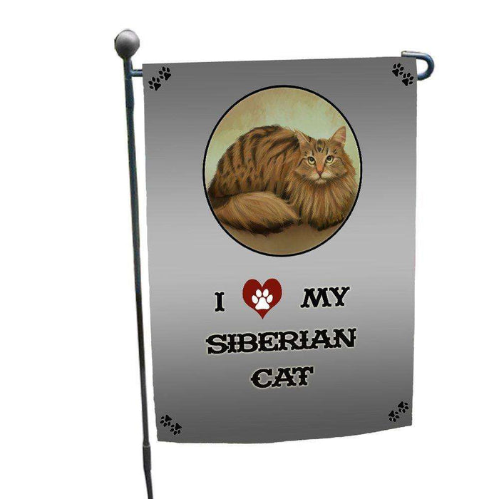 I love My Siberian Cat Garden Flag