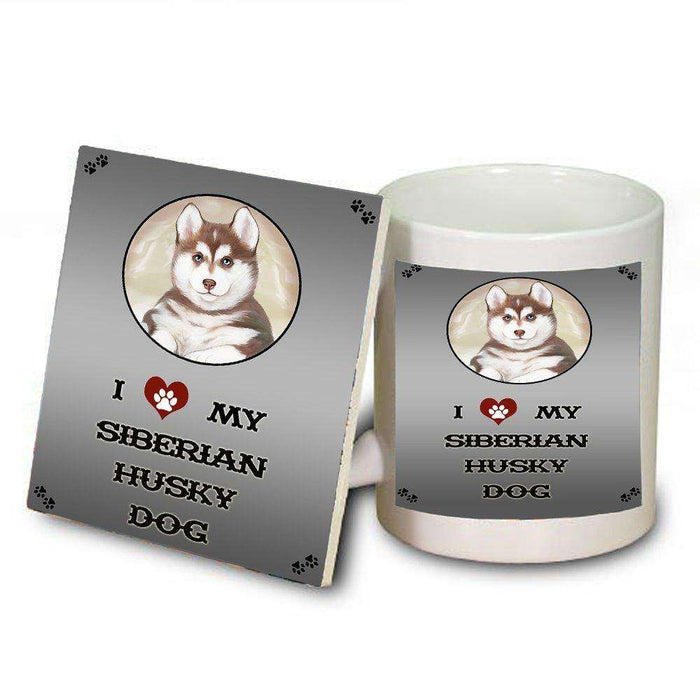 I love My Siberian Husky Dog Mug and Coaster Set