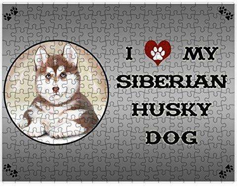I love My Siberian Husky Dog Puzzle with Photo Tin D245