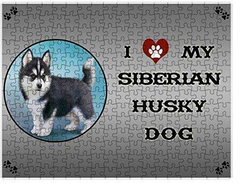 I love My Siberian Husky Dog Puzzle with Photo Tin D246