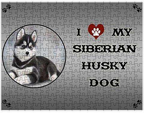 I love My Siberian Husky Dog Puzzle with Photo Tin D247