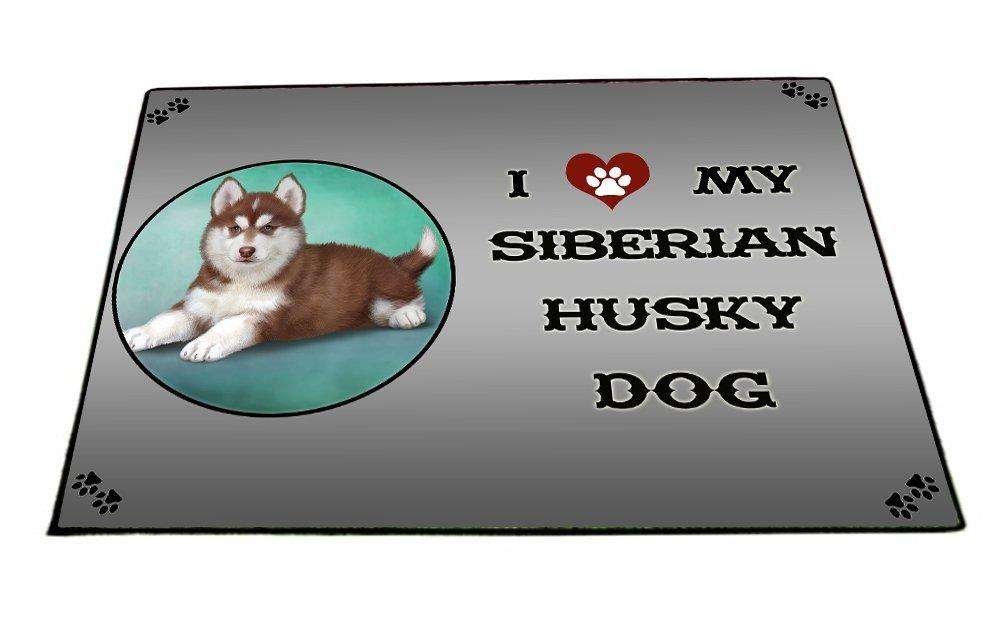 I love My Siberian Husky Puppy Dog Indoor/Outdoor Floormat