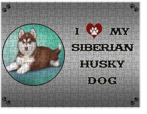 I love My Siberian Husky Puppy Dog Puzzle with Photo Tin D249