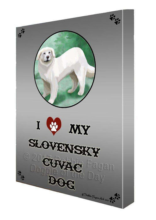 I love My Slovensky Cuvac Dog Canvas Wall Art