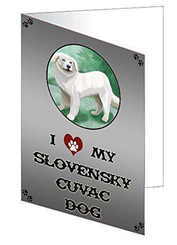 I Love My Slovensky Cuvac Dog Handmade Artwork Assorted Pets Greeting Cards and Note Cards with Envelopes for All Occasions and Holiday Seasons