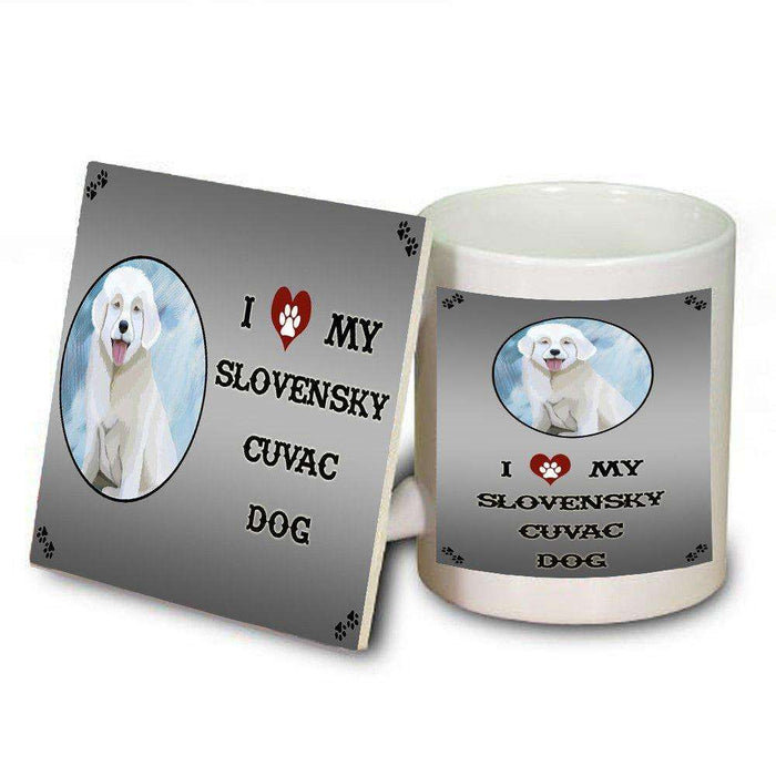 I Love My Slovensky Cuvac Dog Mug and Coaster Set