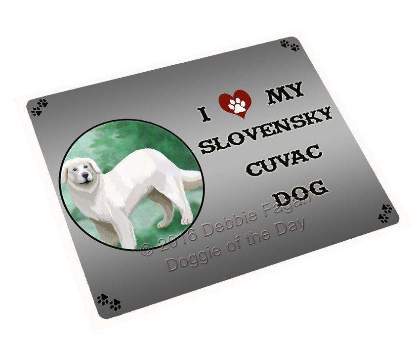 I Love My Slovensky Cuvac Dog Tempered Cutting Board (Small)