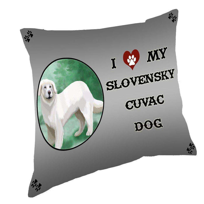 I Love My Slovensky Cuvac Dog Throw Pillow