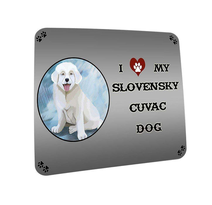 I love My Slovensky Cuvac Puppy Dog Coasters Set of 4