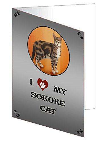 I love My Sokoke Cat Handmade Artwork Assorted Pets Greeting Cards and Note Cards with Envelopes for All Occasions and Holiday Seasons