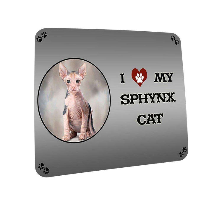 I love My Sphynx Cat Coasters Set of 4