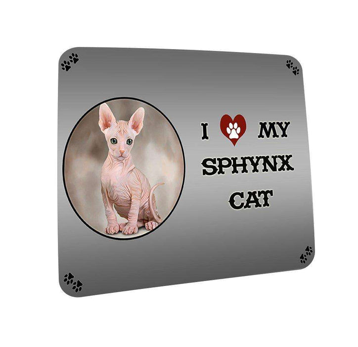 I love My Sphynx Cat Coasters Set of 4