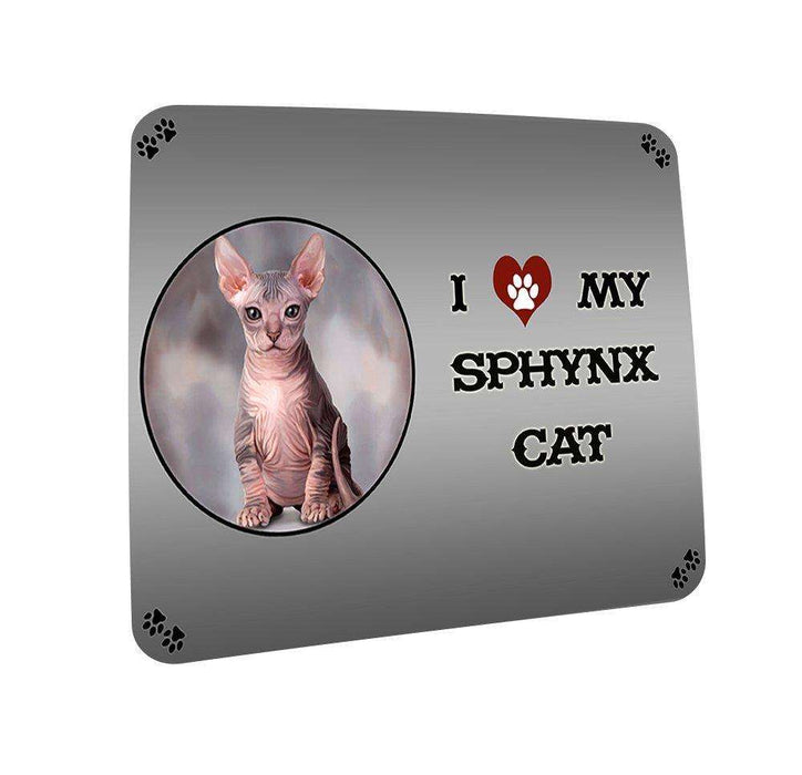 I love My Sphynx Cat Coasters Set of 4