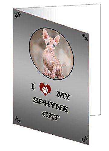 I love My Sphynx Cat Handmade Artwork Assorted Pets Greeting Cards and Note Cards with Envelopes for All Occasions and Holiday Seasons