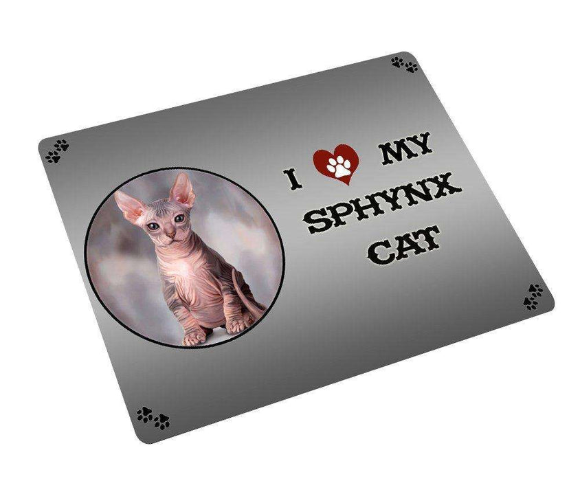 I love My Sphynx Cat Tempered Cutting Board