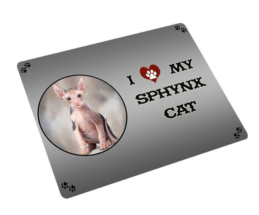 I love My Sphynx Cat Tempered Cutting Board