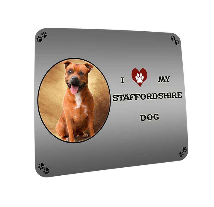 I love My Staffordshire Dog Coasters Set of 4