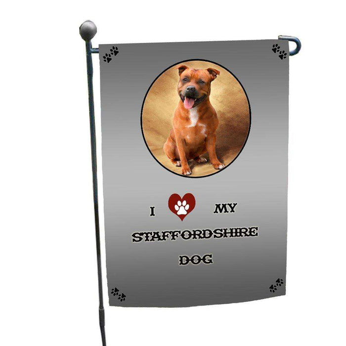 I love My Staffordshire Dog Garden Flag