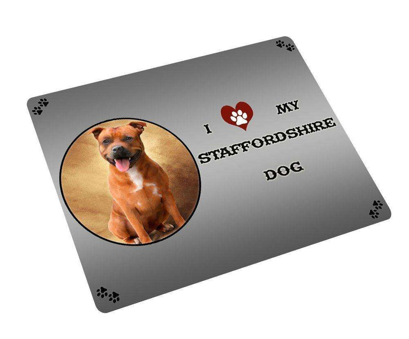 I love My Staffordshire Dog Large Refrigerator / Dishwasher Magnet D244