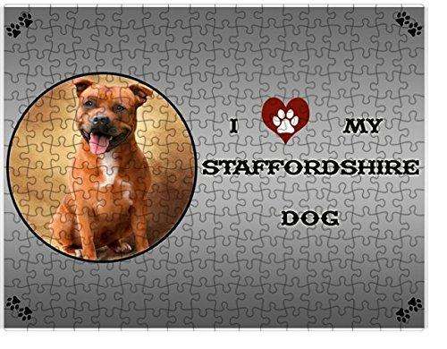I love My Staffordshire Dog Puzzle with Photo Tin D258